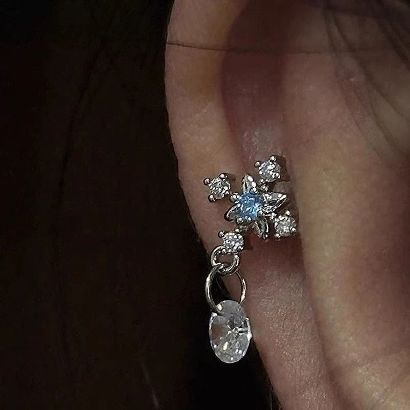 Blue Bloom Helix Earrings