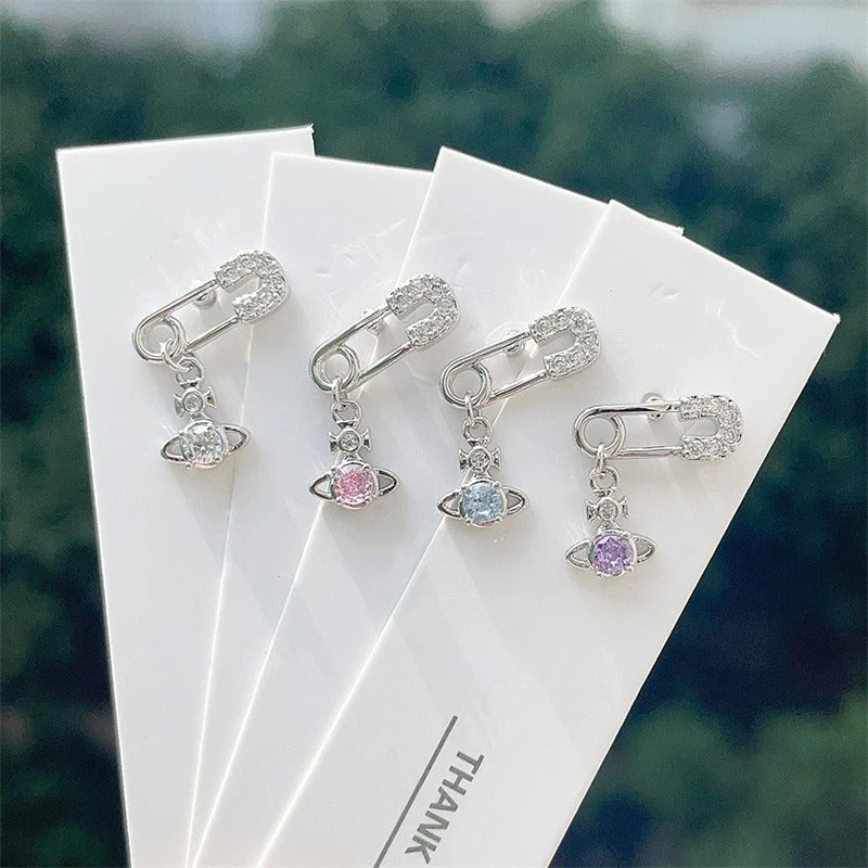 Crystal Orbit Helix Earrings