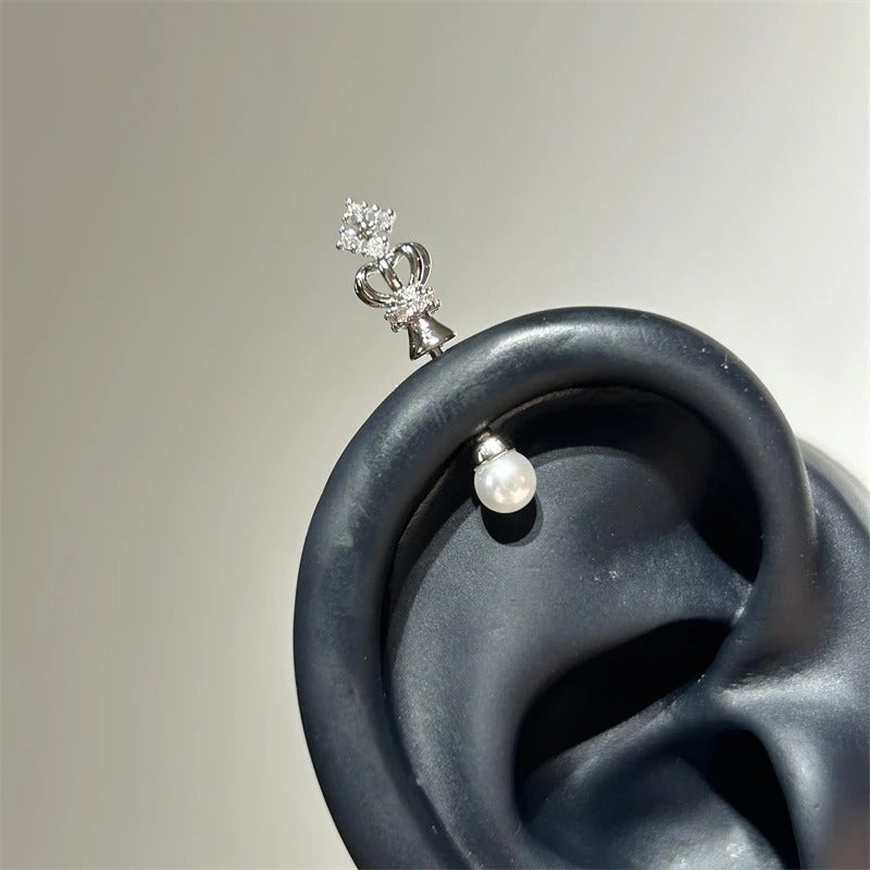 Crown Pearl Helix Earring