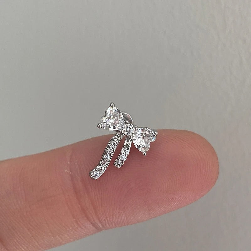 Crystal Bow Helix Earrings
