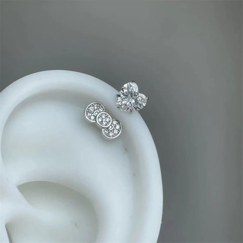 Petal Pink Heart Helix Hoop
