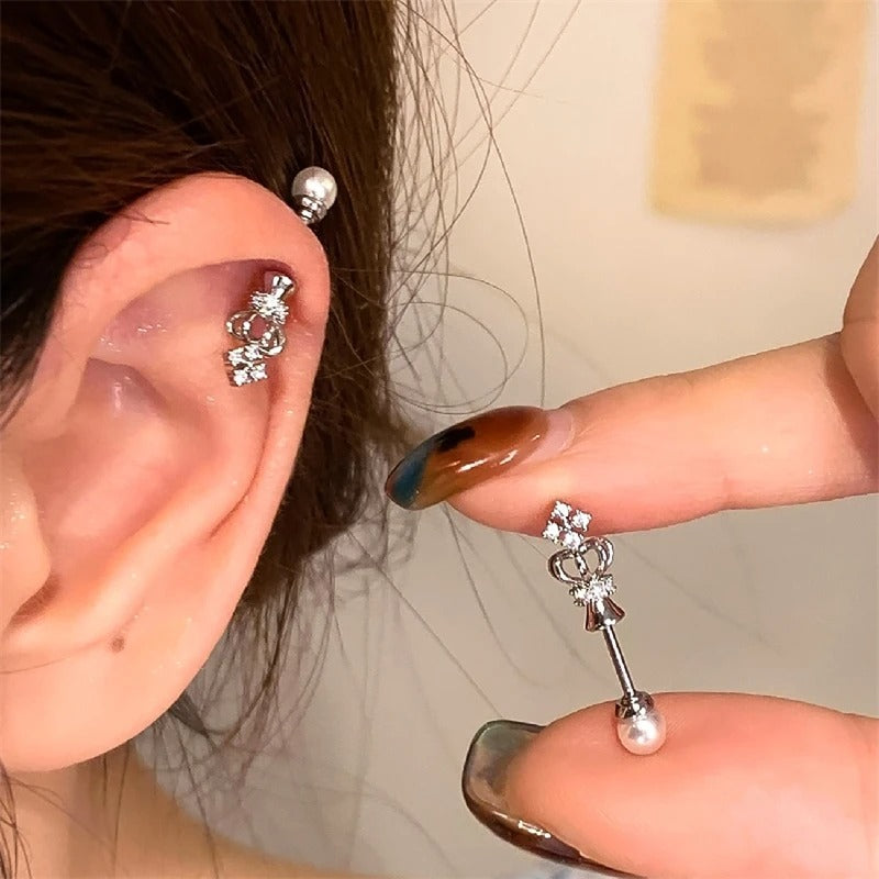 Crown Pearl Helix Earring