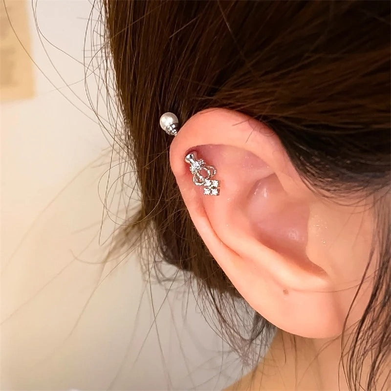 Crown Pearl Helix Earring
