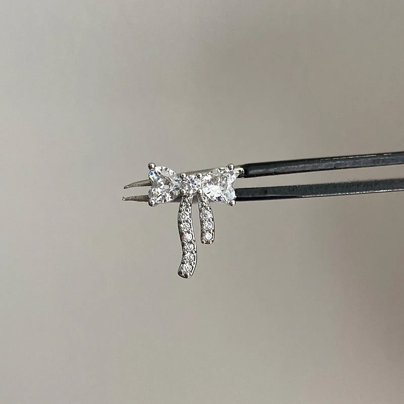Crystal Bow Helix Earrings