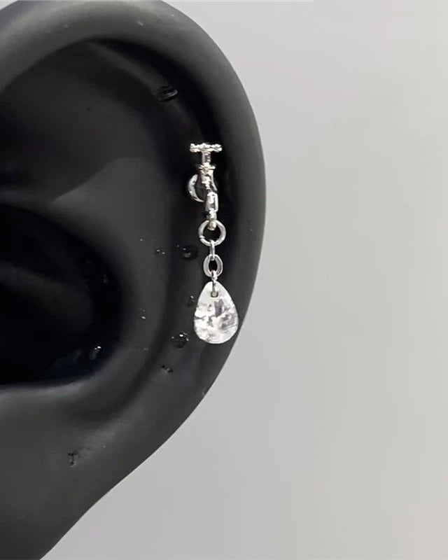 Crystal Drip Tap Helix Earring